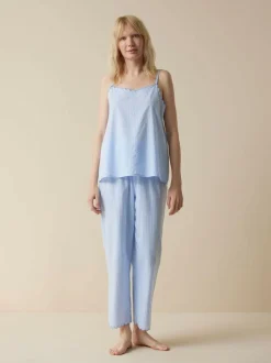 Grüne Erde Nachtwäsche^Schlaftop aus Bio-Baumwolle, 93 himmelblau, S, GOTS