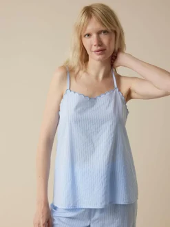 Grüne Erde Nachtwäsche^Schlaftop aus Bio-Baumwolle, 93 himmelblau, S, GOTS