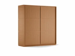 Grüne Erde Kleiderschränke^Schrank Akumi, Eckig mit Schiebetüren, Türfüllung Holz, B186,6xT66,9xH200,3cm, inkl. Grundausstattung Buche