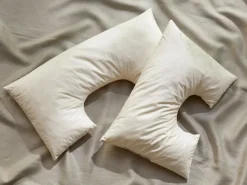 Grüne Erde Kopfkissen|Spezial- & Nackenstützkissen^Schulterkissen mit Ausnehmung, gefüllt mit Latexflocken, 40 x 60 cm, GOTS, NATURTEXTIL BEST