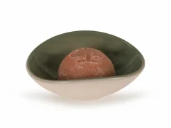 Grüne Erde Badezimmer-Accessoires|Körperpflege^Seifenschale aus Keramik, , oval, ca. 13 x 10,5 x 4,5 cm