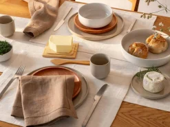 Grüne Erde Küchentextilien|Küchentextilien^Serviette ARIANA mit Ajour, , 40 x 40 cm, 60% Baumwolle/40% Leinen, GOTS