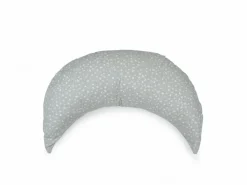 Kinder Grüne Erde Stillkissen Und Seitenschläferkissen^Set: Stillkissen Mond mit Überzug, Julie blaugrau, 40 x 60 cm, Überzug: 100 % Baumwolle, Füllung: 100 % Naturlatex, GOTS