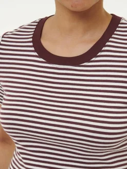 Grüne Erde Essentials|Shirts^Shirt aus Bio-Baumwolle, 25 merlot/weiss ringel, 38, GOTS