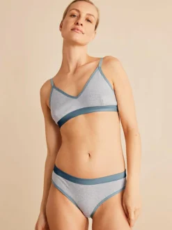 Grüne Erde Unterwäsche^Slip mit Kontrastbund, 100 % Bio Baumwolle, 04 grau melange, XS