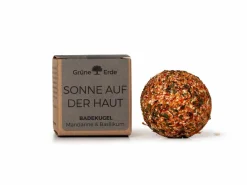 Grüne Erde Feste Kosmetik & Alles Mit Kunststofffreier Verpackung|Baden & Massage^SONNE AUF DER HAUT - Badekugel Mandarine & Basilikum 50 g