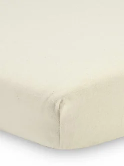 Kinder Grüne Erde Kinderbettwäsche^Spannleintuch ILVA, natur hell, 40 x 90 x 5,5 cm, 100 % Baumwolle, Flanell, GOTS