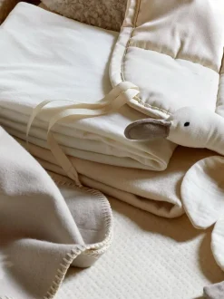 Kinder Grüne Erde Kinderbettwäsche^Spannleintuch Jersey, natur, 70 x 160 x 8 cm, 96 % Baumwolle/4 % Elasthan, GOTS