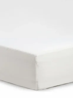 Grüne Erde Bettlaken & Leintücher|Bettlaken & Leintücher^Spannleintuch KRISTIAN, natur hell, 90 x 200 x 19/35 cm, 50 % Leinen/50 % Baumwolle, GOTS