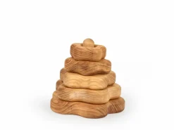 Kinder Grüne Erde Kuscheltiere & Spielzeug^Stapelturm Blume aus Eschenholz, 10 x 11 cm