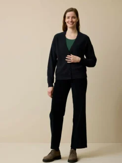 Grüne Erde Strickjacken^Strickjacke aus Bio-Baumwolle und Wolle, 38 navy, L, GOTS