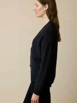 Grüne Erde Strickjacken^Strickjacke aus Bio-Baumwolle und Wolle, 38 navy, L, GOTS