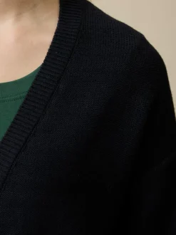 Grüne Erde Strickjacken^Strickjacke aus Bio-Baumwolle und Wolle, 38 navy, L, GOTS