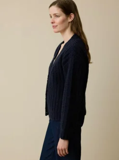 Grüne Erde Strickjacken^Strickjacke aus Bio-Wolle, 39 dunkelblau, L, GOTS