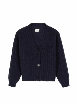 Grüne Erde Strickjacken^Strickjacke aus Bio-Wolle, 39 dunkelblau, L, GOTS