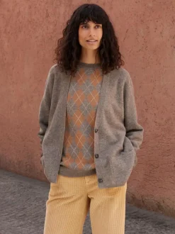 Grüne Erde Strickjacken^Strickjacke aus Yakwolle, 64 hasel melange, S