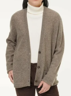 Grüne Erde Strickjacken^Strickjacke aus Yakwolle, 64 hasel melange, S