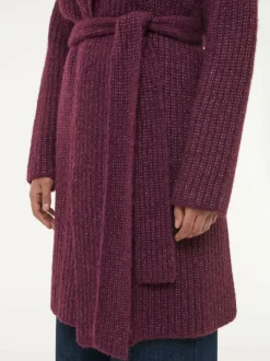 Grüne Erde Jacken & Mäntel|Strickjacken^Strickmantel aus Alpakawolle und Bio-Baumwolle, 07 aubergine melange, S