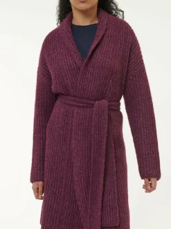 Grüne Erde Jacken & Mäntel|Strickjacken^Strickmantel aus Alpakawolle und Bio-Baumwolle, 07 aubergine melange, S