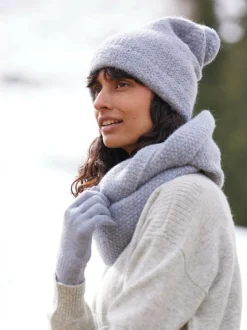 Grüne Erde Accessoires^Strickschal aus Alpakawolle, 32 lichtblau melange, one size