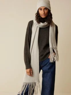Grüne Erde Accessoires^Strickschal aus Bio-Baumwolle und Wolle, 15 stein melange, one size, GOTS