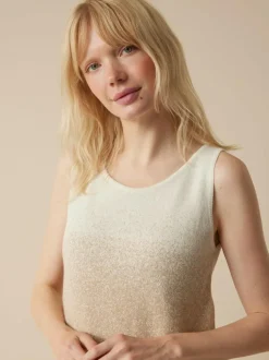 Grüne Erde Shirts^Stricktop aus Bio-Baumwolle und Leinen, 77 strick degradé, S, GOTS