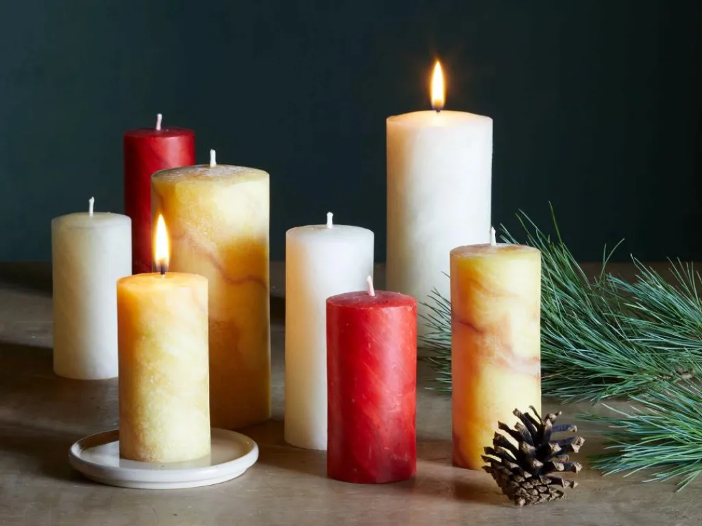 Grüne Erde Kerzen Und Duftkerzen^Stumpenkerze aus Bienenwachs, , Höhe 15 cm, ø 7 cm, 1 Stk.