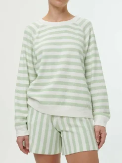 Grüne Erde Shirts|Pullover^Sweater aus Bio Baumwolle, 51 pastellgrün/weiss ringel, S, GOTS