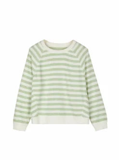 Grüne Erde Shirts|Pullover^Sweater aus Bio Baumwolle, 51 pastellgrün/weiss ringel, S, GOTS