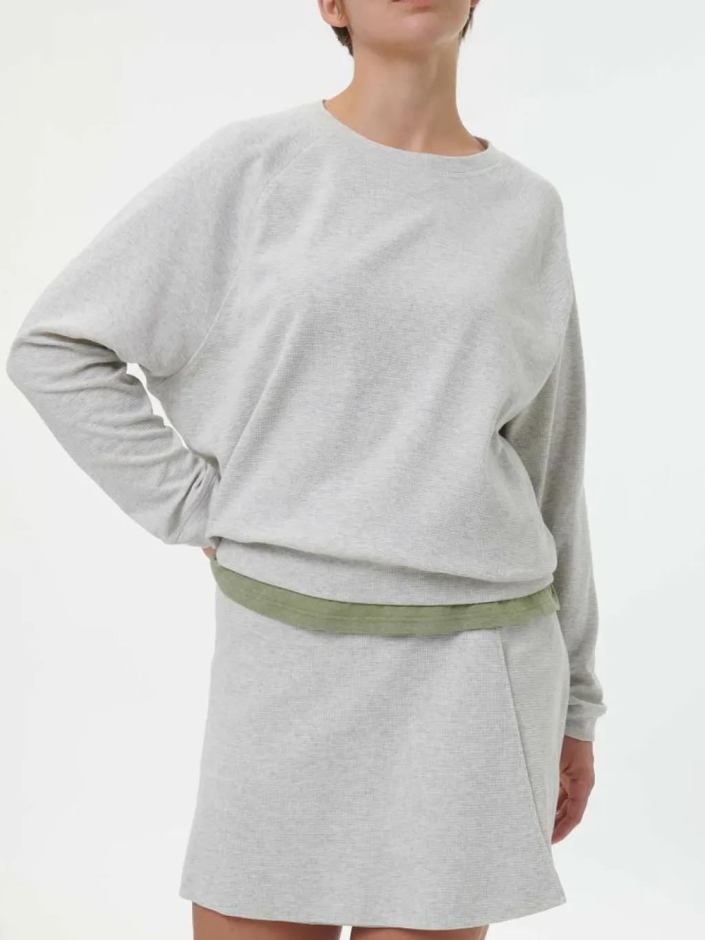 Grüne Erde Shirts|Yoga & Loungewear^Sweatshirt aus Bio Baumwolle, 04 grau melange, S