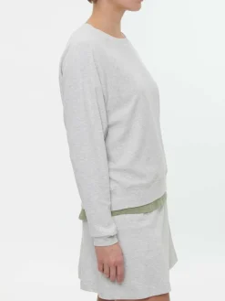 Grüne Erde Shirts|Yoga & Loungewear^Sweatshirt aus Bio Baumwolle, 04 grau melange, S