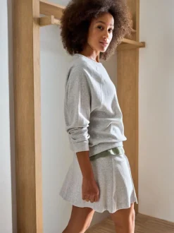 Grüne Erde Shirts|Yoga & Loungewear^Sweatshirt aus Bio Baumwolle, 04 grau melange, S