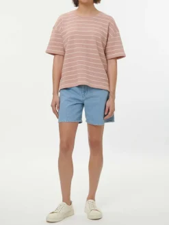 Grüne Erde Shirts^Sweatshirt aus Bio Baumwolle, 85 camelie/offwhite, S, GOTS