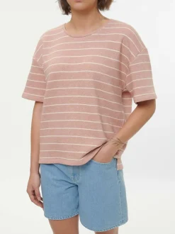 Grüne Erde Shirts^Sweatshirt aus Bio Baumwolle, 85 camelie/offwhite, S, GOTS