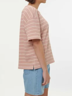 Grüne Erde Shirts^Sweatshirt aus Bio Baumwolle, 85 camelie/offwhite, S, GOTS