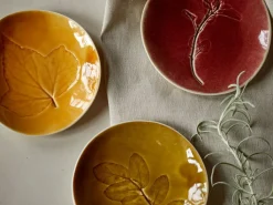 Grüne Erde Geschirr|Wohndekoration^Teller aus Porzellan mit Rosenblatt, schilf, ø 12 cm