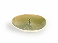 Grüne Erde Geschirr|Wohndekoration^Teller aus Porzellan mit Stechpalme, lorbeer, ø 12 cm