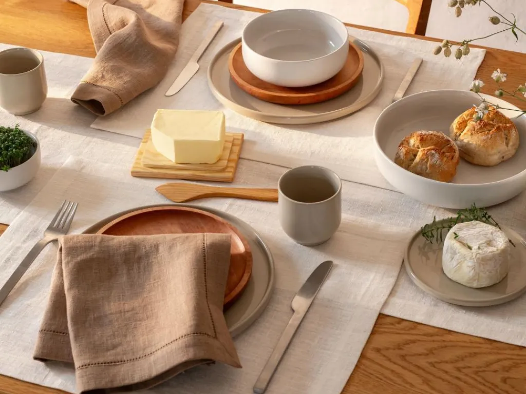 Grüne Erde Küchentextilien|Küchentextilien^Tischläufer ARIANA, , 40 x 140 cm, 60% Baumwolle/40% Leinen, GOTS