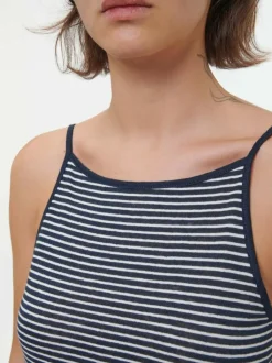 Grüne Erde Shirts^Top aus Bio Leinen/Baumwolle, 55 navy/offwhite ringel, 38, GOTS