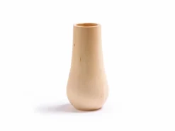 Grüne Erde Wohndekoration^Vase aus Zirbenholz, glatt, H 26,5 cm, inkl. Glaseinsatz