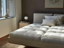 Grüne Erde Massivholzbetten^Weiße Wolke Klassik mittel, 90 x 200 cm, GOTS