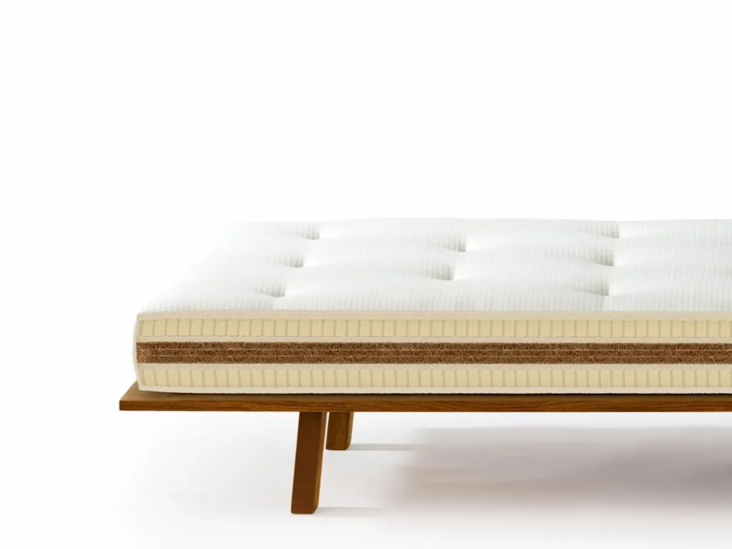 Grüne Erde Massivholzbetten^Weiße Wolke Pur, mittel, 90 x 200 cm, GOTS