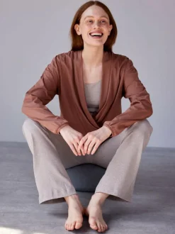 Grüne Erde Shirts|Yoga & Loungewear^Wickelshirt aus Bio Baumwolle, , S, GOTS