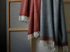 Grüne Erde Wohndecken^Wohndecke Mavie, blutorange, 130 x 200 cm, 100 % Schurwolle (Lamm), eco-wool