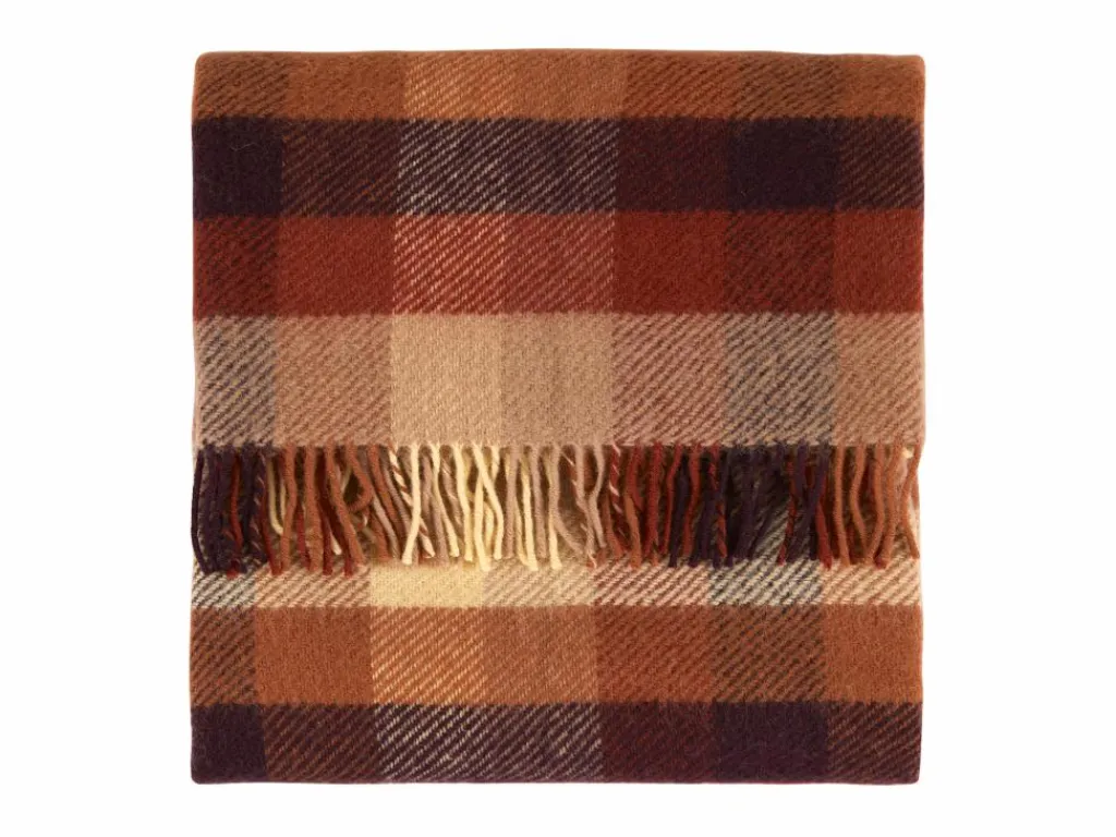 Grüne Erde Wohndecken|Geschenke-Guide^Wohndecke Wiliam, port/ziegel, 130 x 200 cm, 100 % Schurwolle (Lamm), eco-wool