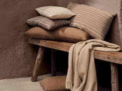 Grüne Erde Zier- & Wärmekissen^Zierkissenbezug ARIANA, nougat, 35 x 80 cm, 60% Baumwolle/40% Leinen, GOTS