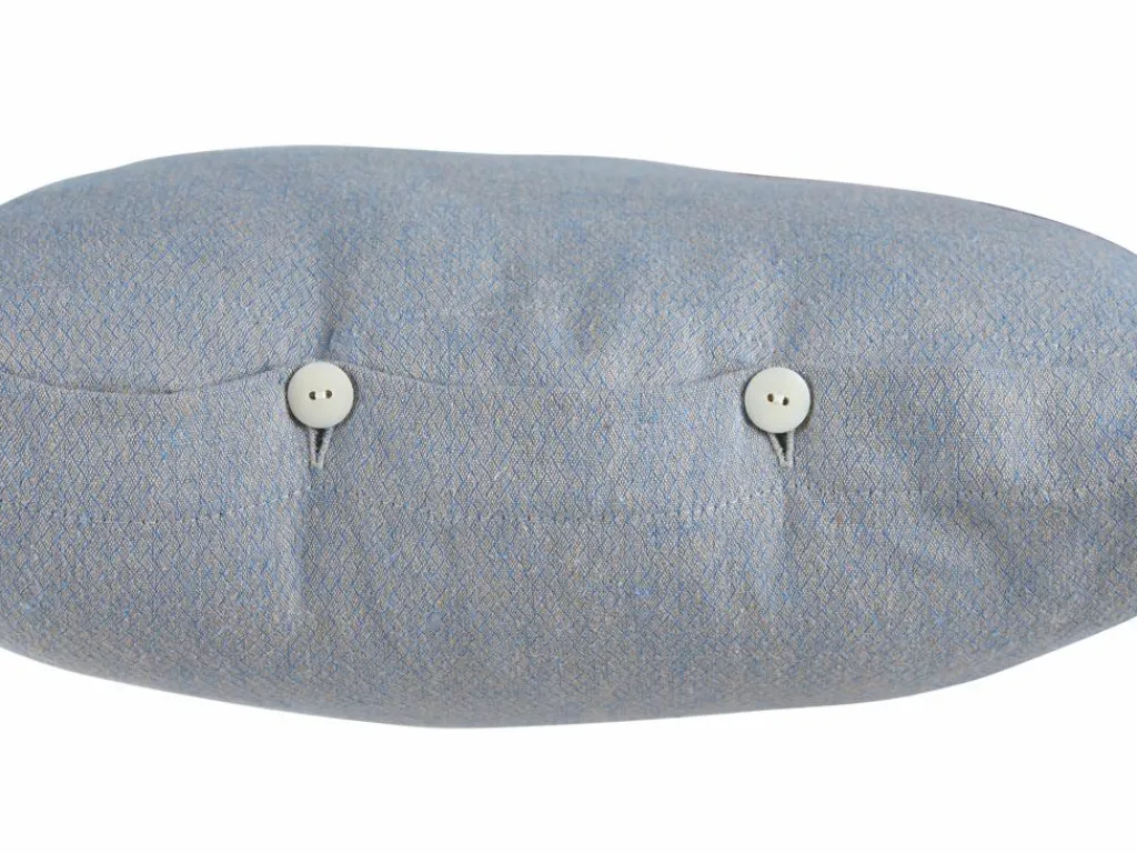 Grüne Erde Zier- & Wärmekissen^Zierkissenbezug LUANA, saphier, 30 x 50 cm, 70 % Baumwolle/30 % Hanf, GOTS