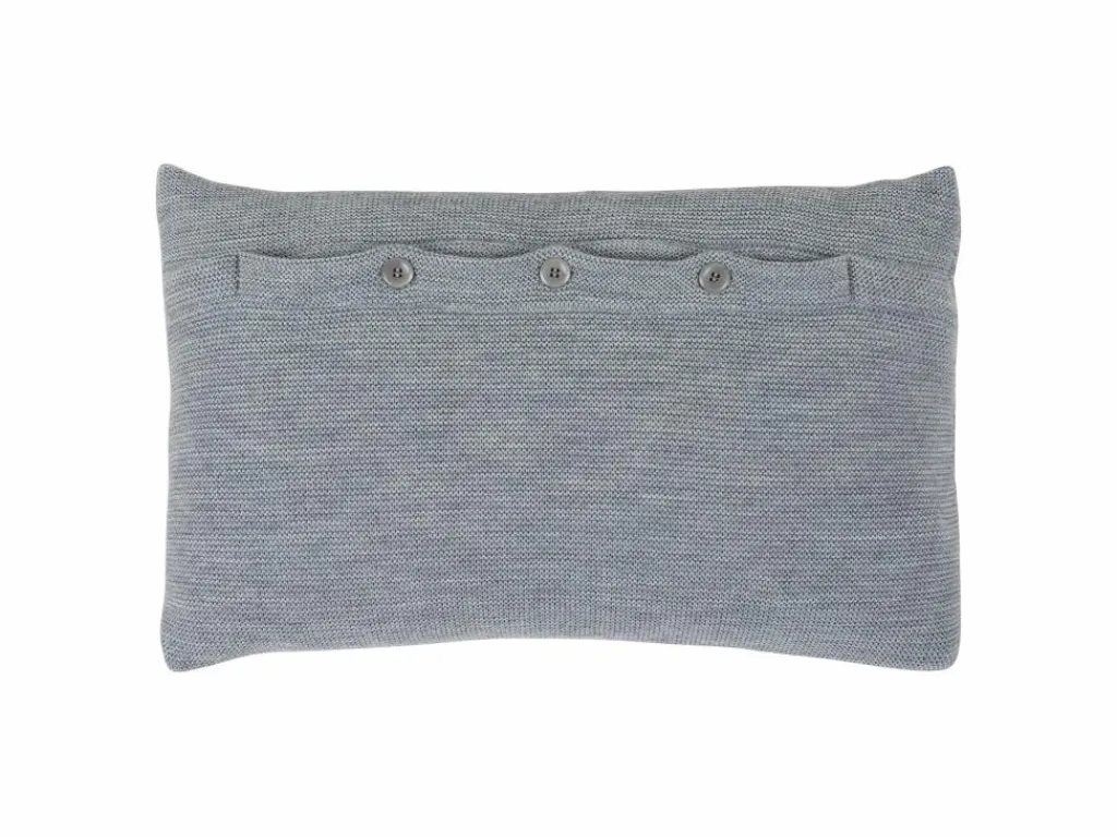 Grüne Erde Zier- & Wärmekissen^Zierkissenbezug Sanna, grau melange, 30 x 50 cm, 100 % Schurwolle (Merino), Schurwolle kbT, GOTS, NATURTEXTIL BEST